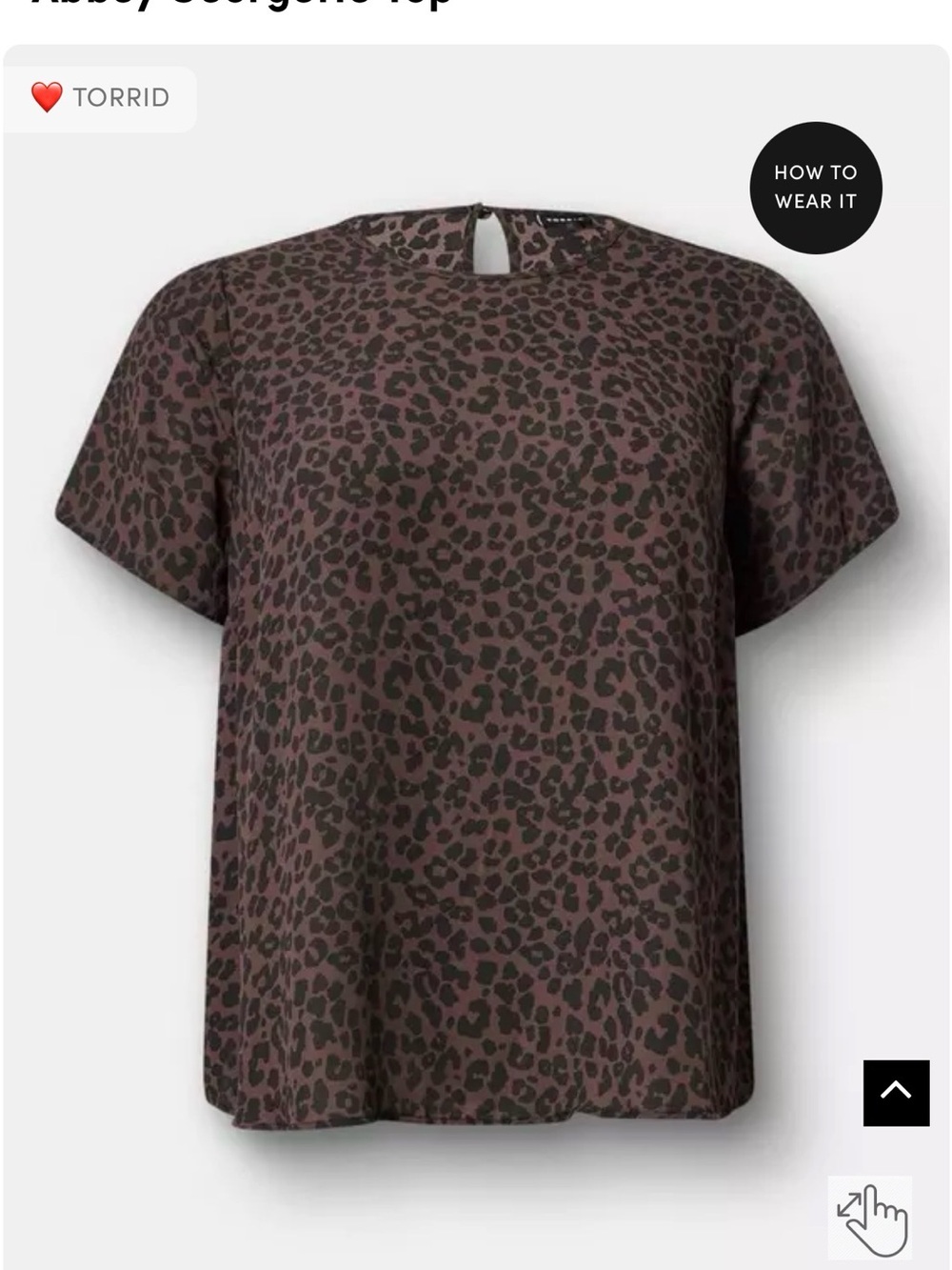 Torrid Abbey Georgette Top Size 00